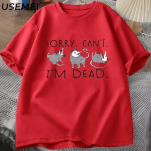 Possum T Shirt Opossum Lover için Komik Grafik T-Shirt Anksiyete Saldırı T Shirt Pamuk Kısa K 2812