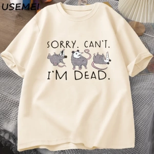 Possum T Shirt Opossum Lover için Komik Grafik T-Shirt Anksiyete Saldırı T Shirt Pamuk Kısa K 2812