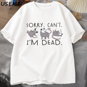Possum T Shirt Opossum Lover için Komik Grafik T-Shirt Anksiyete Saldırı T Shirt Pamuk Kısa K 2812