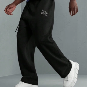 Premium Drop Crotch Eşofman Altı Rahat Kesim Atletik Jogger Yıldız Logolu Ev Giyimi El