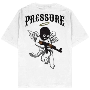 Pressure Beyaz Oversize Unisex T-shirt