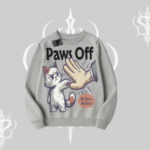 ProCATstinator Kedi Baskılı Kapşonlu Crop Sweatshirt