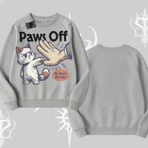 ProCATstinator Kedi Baskılı Kapşonlu Crop Sweatshirt