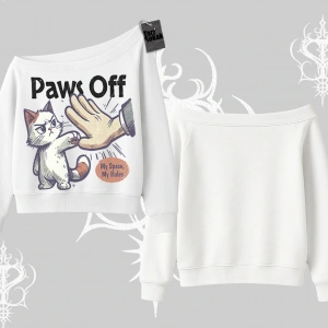 ProCATstinator Kedi Baskılı Kayık Yaka Sweatshirt