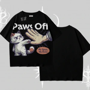 ProCATstinator Kedi Baskılı Kayık Yaka Tshirt