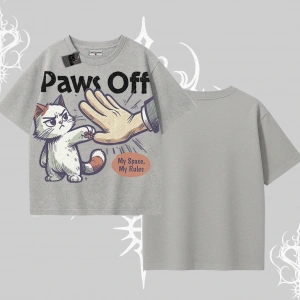 ProCATstinator Kedi Baskılı Kayık Yaka Tshirt