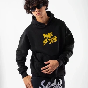 Punks Not Dead Baskılı Oversize Unisex Beyaz