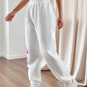 Qutie Letter Graphic Elastic Waist 4 Mevsim Eşofman