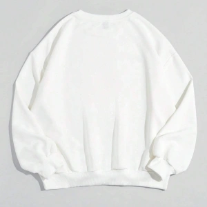 Qutie Slogan & Cartoon Graphic Drop Shoulder Sweatshirt Beyaz