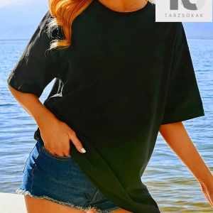 Qutie Sloganlı Grafik Düşük Omuz Tişört