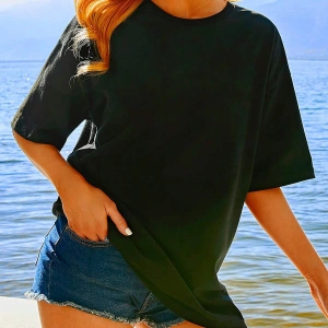 Qutie Sloganlı Grafik Düşük Omuz Tişört