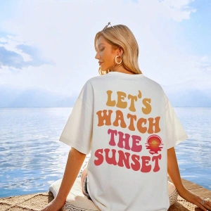 Qutie Sloganlı Grafik Düşük Omuz Tişört