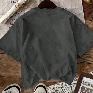 Rahat Çok Yönlü Minimalist Düz Renk Yuvarlak Yaka Kısa Kollu Tişört