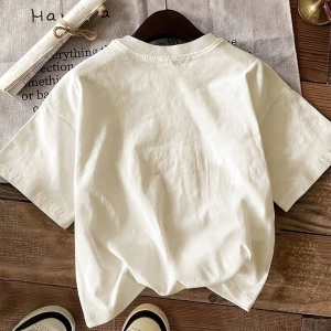 Rahat Çok Yönlü Minimalist Düz Renk Yuvarlak Yaka Kısa Kollu Tişört