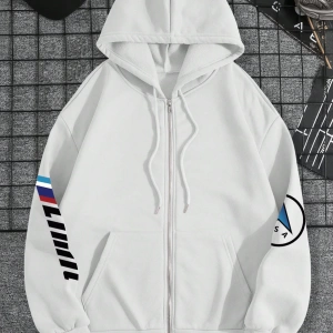 Rahat Fermuarlı Kapüşonlu Sweatshirt Araba Desenli ve Bağcıklı, Uzun Kollu Üstler Model 5190