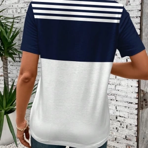 Rahat Minimalist Fiyonk Dekor Yuvarlak Yaka Kısa Kollu Fitted Büyük Beden Kadın Tişö