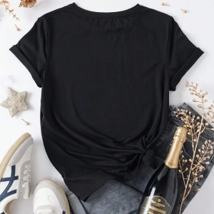 Rahat Minimalist Fiyonk Dekor Yuvarlak Yaka Kısa Kollu Fitted Büyük Beden Kadın Tişö