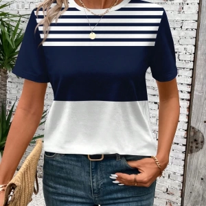 Rahat Minimalist Fiyonk Dekor Yuvarlak Yaka Kısa Kollu Fitted Büyük Beden Kadın Tişö