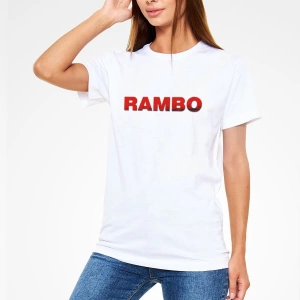 Rambo Beyaz Unisex Tişört T-Shirt
