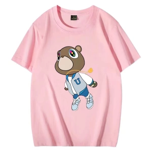 Rap Kanye West Mezuniyet Ayı Grafik T - Erkek Kadın Sıcak satış moda kıyafetler Saf Pa