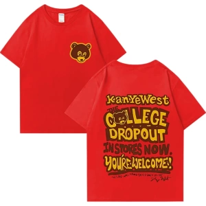 Rapçi Kanye West Moda Grafik baskı T Shirt Erkek Kadın vintage Tee Büyük Boy kısa