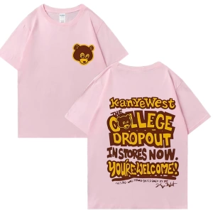 Rapçi Kanye West Moda Grafik baskı T Shirt Erkek Kadın vintage Tee Büyük Boy kısa