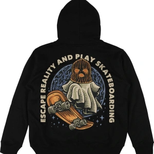 Reality Siyah Oversize Unisex Kapüşonlu Sweatshirt Hoodie