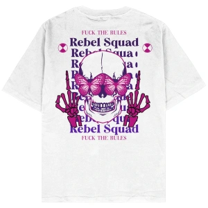 Rebel Squad Beyaz Oversize Unisex T-shirt