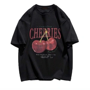 Red Cherries Baskılı Oversize Unisex