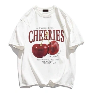 Red Cherries Baskılı Oversize Unisex