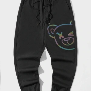 Reflective Cartoon Graphic Drawstring Waist Pants