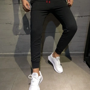 Relax family xf Erkek Siyah Yazlık Slim Fit Dar Kesim Jogger Eşofman Altı RLX044513