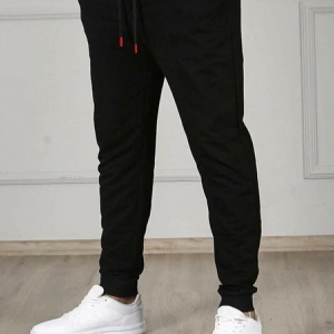 Relax family xf Erkek Yazlık Siyah Jogger Eşofman Altı Dar Paça Slim Fit RLX044513