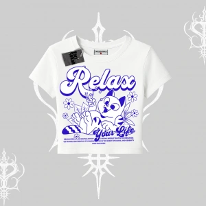 Relax Kedi Baskılı Babby Tee Tshirt