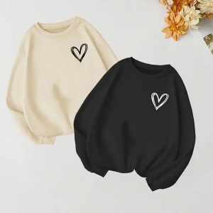 Renkli Biskilet Yaka Sweatshirt Çift Sevgili Kombinleri Couple Clothing