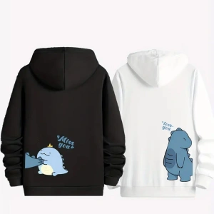 Renkli Kapşonlu Sweatshirt Çift Sevgili Kombinleri Couple Clothing