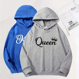 Renkli Kapşonlu Sweatshirt Çift Sevgili Kombinleri Couple Clothing