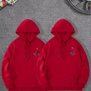 Renkli Kapşonlu Sweatshirt Çift Sevgili Kombinleri Couple Clothing