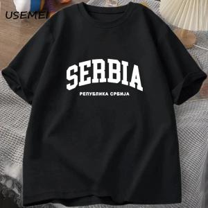 Republika Srbija T Shirt erkekler yaz pamuk kısa kollu sırbistan T-shirt Harajuku Unisex T Sh 2970