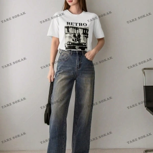 RETRO Baskılı Oversize Kalıp Unisex T-shirt