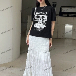 RETRO Baskılı Oversize Kalıp Unisex T-shirt