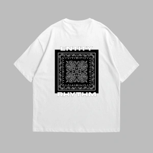 Rhythm Bandana Baskılı Oversize Unisex Beyaz