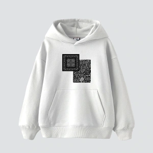 Rhythm Bandana Baskılı Oversize Unisex Beyaz