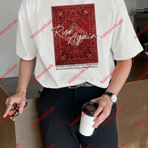 Rise Again Baskılı Oversize Unisex Beyaz