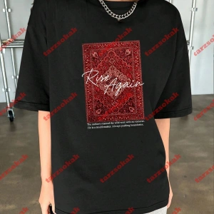 Rise Again Baskılı Oversize Unisex Beyaz