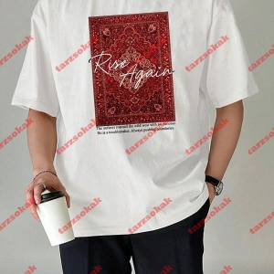 Rise Again Baskılı Oversize Unisex Beyaz