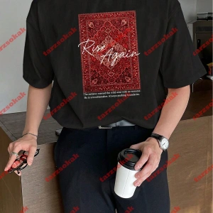 Rise Again Baskılı Oversize Unisex Beyaz