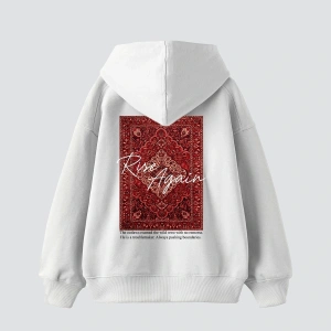 Rise Again Baskılı Oversize Unisex Premium Beyaz