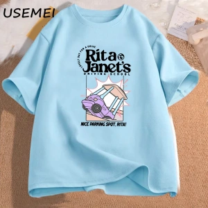 Rita ve Janetin Sürüş Okulu T Shirt Kadın Erkek Komik Grpahic T Shirt Okula Dönüş Tee Gömlek 2961