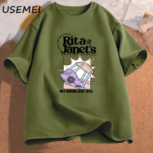 Rita ve Janetin Sürüş Okulu T Shirt Kadın Erkek Komik Grpahic T Shirt Okula Dönüş Tee Gömlek 2961